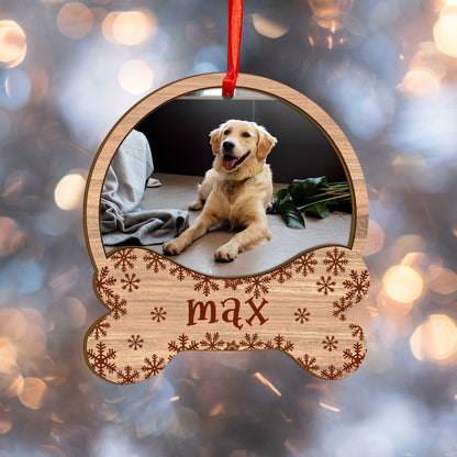 Custom Photo Dog Wood and Acrylic Ornament