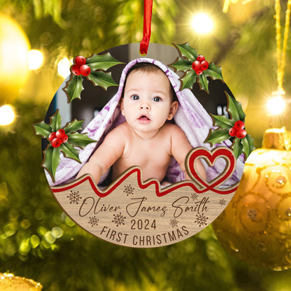 Custom Baby Photo Wood and Acrylic Ornament