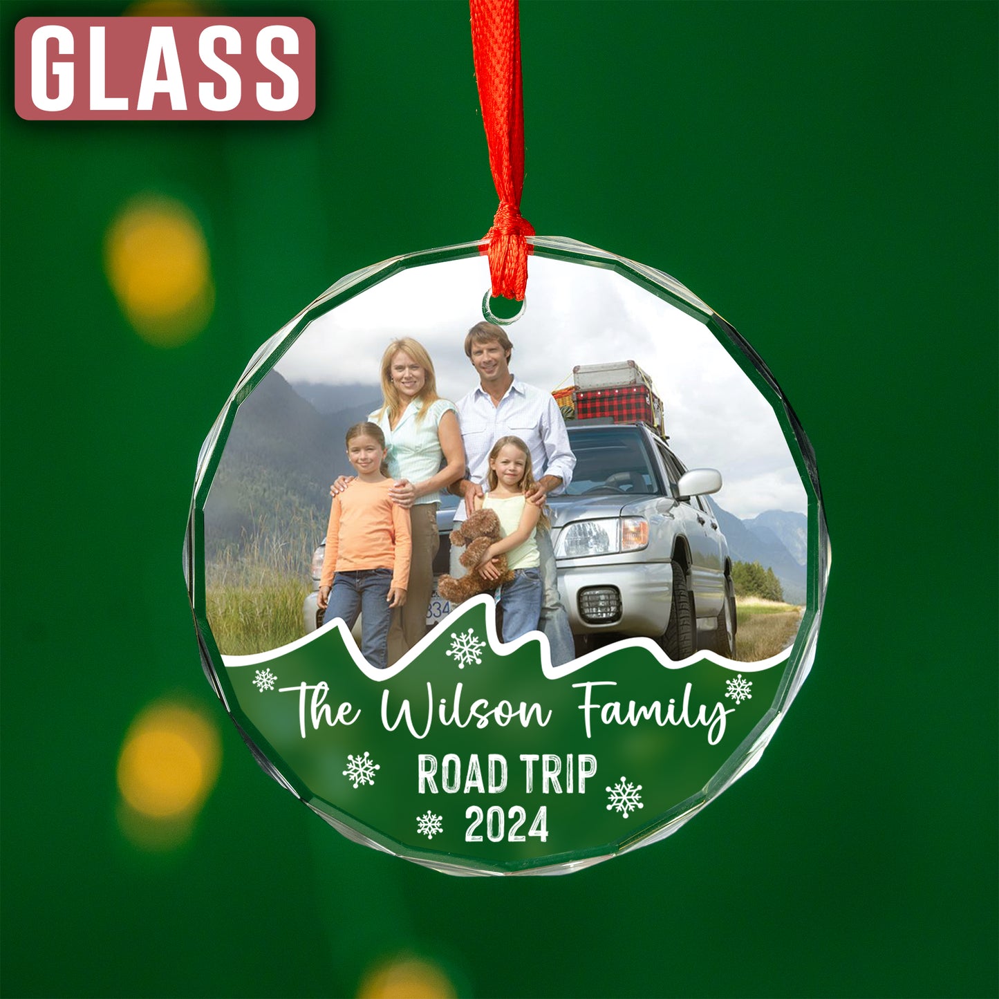 Custom Family Photo Road Trip Ornament