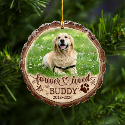 Custom Dog Memorial Wood Ornament