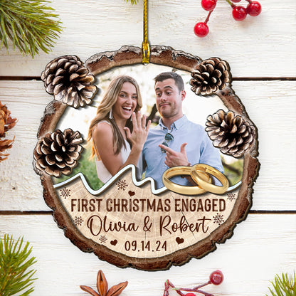 Custom Wedding Photo 2-Layers Wood Ornament