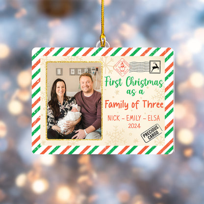 Custom Family Photo Letter From Santa Ornament