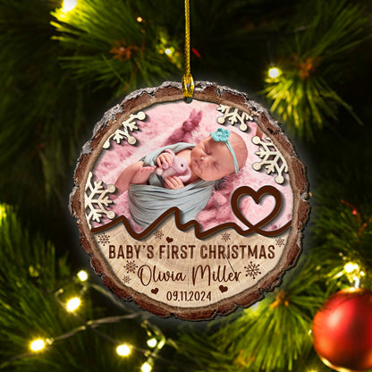 Custom Baby Photo 2-Layer Wood Ornament