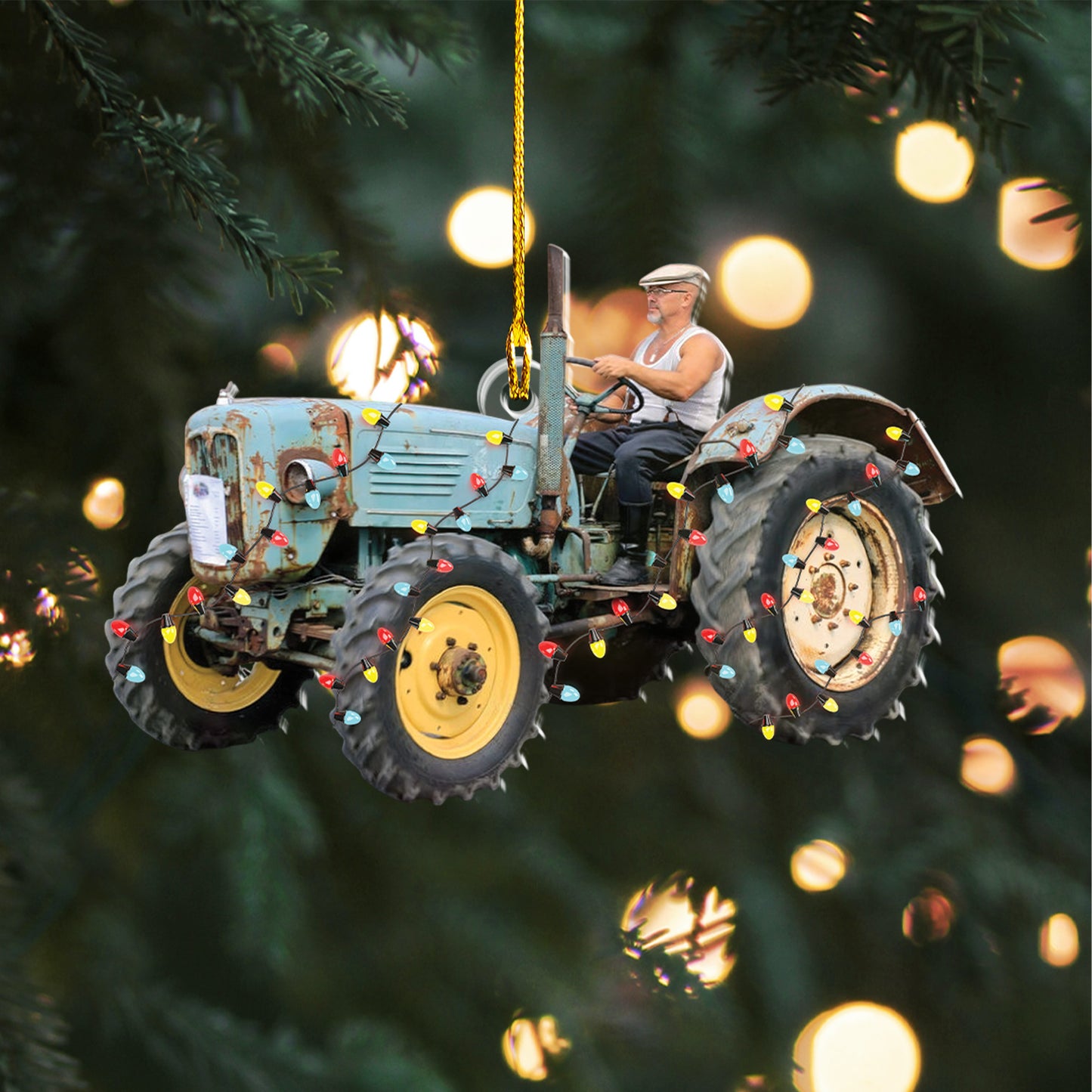 Custom Tractor Photo Ornament