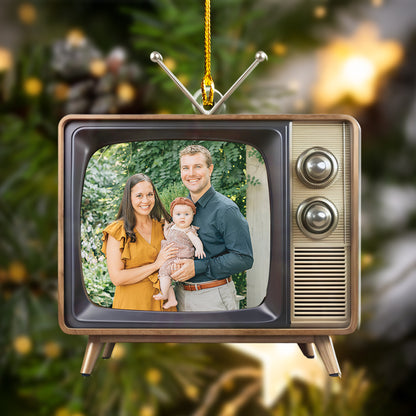 Custom Family Photo Retro Television Ornament