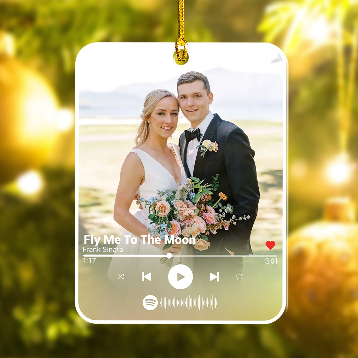 Custom Photo Music Player Couple Ornament