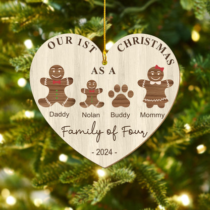 Custom Gingerbread Family Wood Ornament