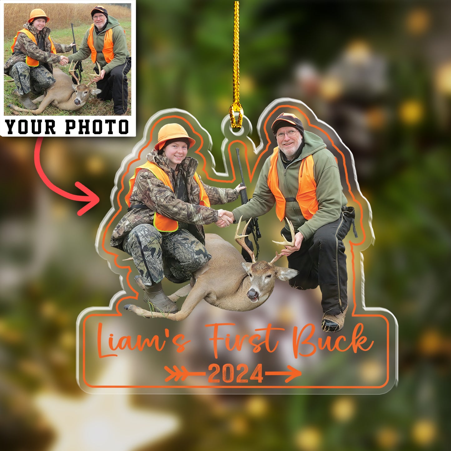 Custom Hunting Photo Acrylic Ornament