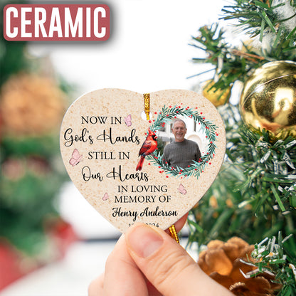 Custom Christmas Cardinal Memorial Photo Ornament