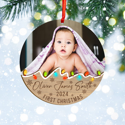 Custom Baby Photo Wood and Acrylic Ornament