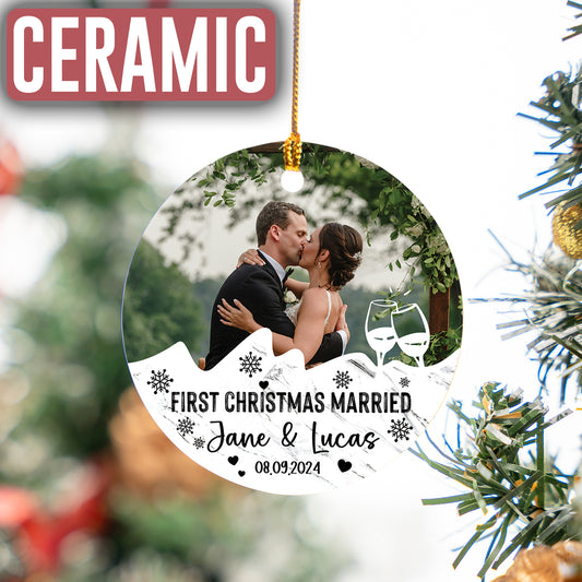 Custom Wedding Photo Ornament