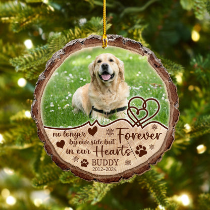 Custom Dog Memorial Photo Wood Ornament