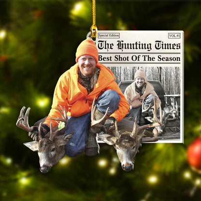 Custom Hunting Photo Newspaper Ornament