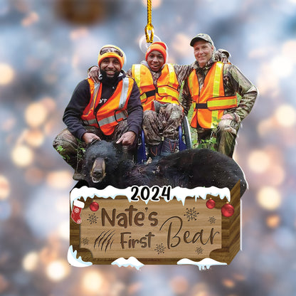 Custom Bear Hunting Photo Ornament