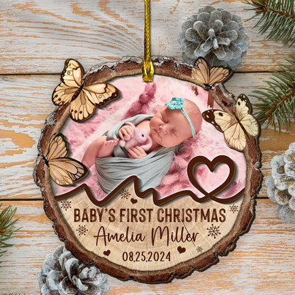 Custom Baby Photo 2-Layer Wood Ornament