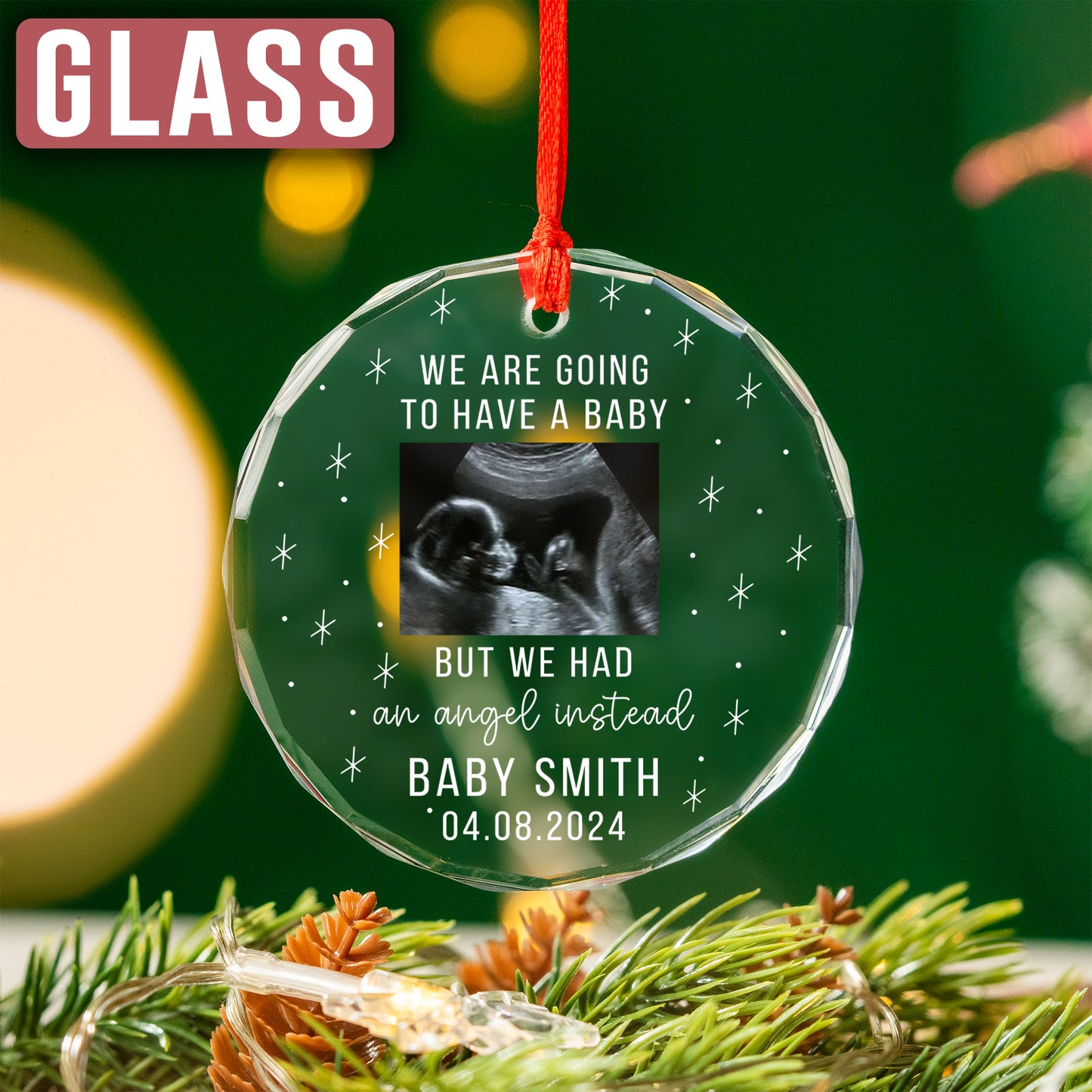 Custom Ultrasound Photo Miscarriage Ornament