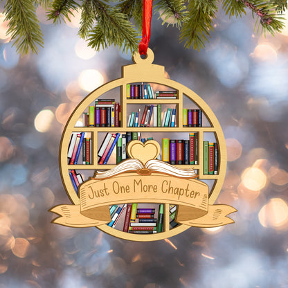 Custom Book Lovers Christmas Wood and Acrylic Ornament