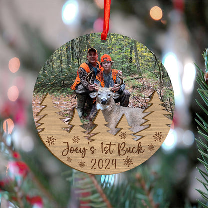 Custom Photo Hunting Wood and Acrylic Ornament