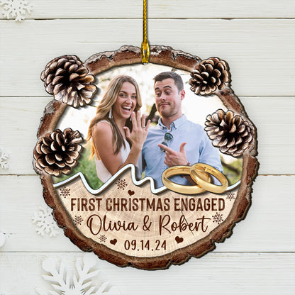 Custom Wedding Photo 2-Layers Wood Ornament