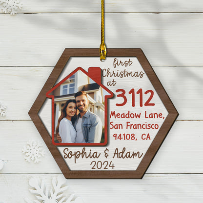 Custom New Home Photo 2-Layer Wood Ornament