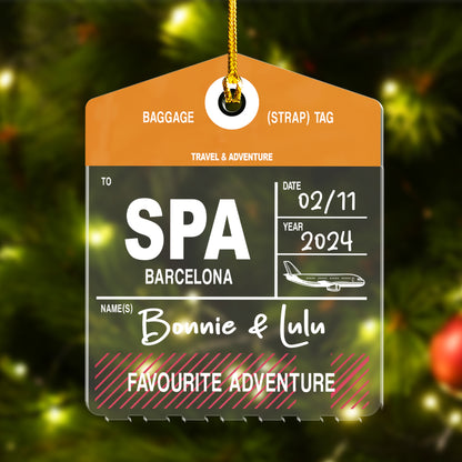 Custom Travel Clear Luggage Tag Ornament