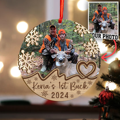 Custom Photo Hunting Wood and Acrylic Ornament