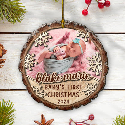 Custom Baby Photo 2-Layer Wood Ornament