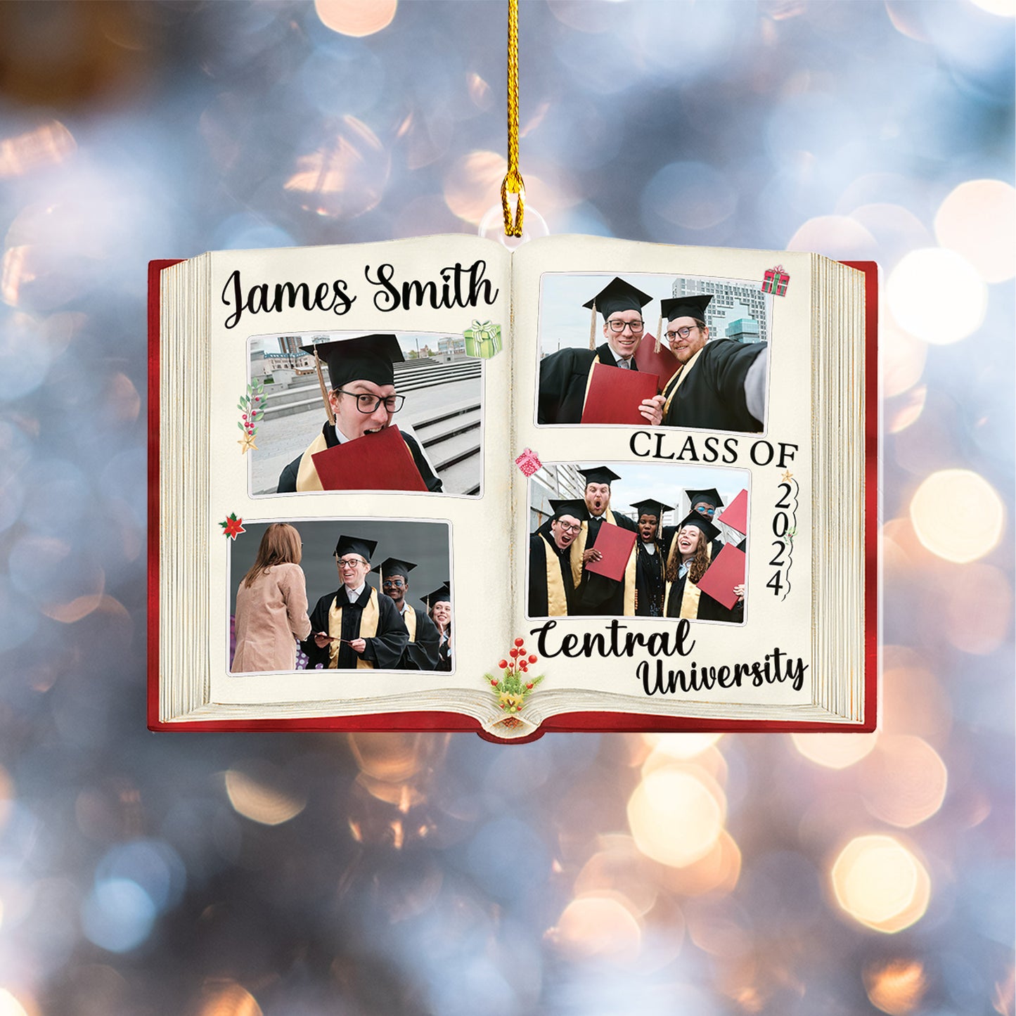 Custom Photos Graduation Photobook Ornament