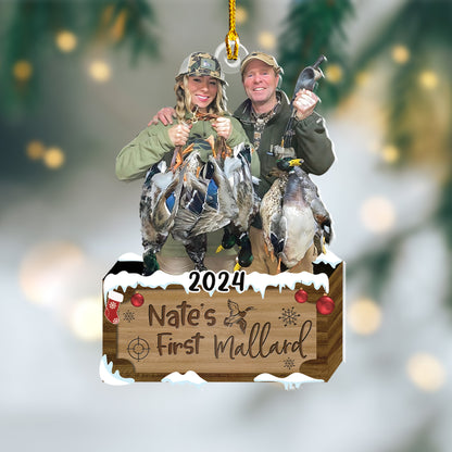 Custom Mallard Hunting Photo Ornament