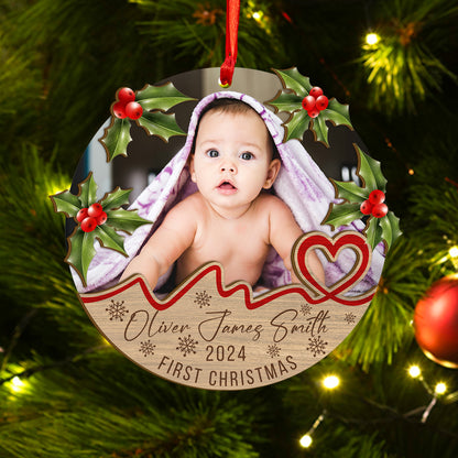 Custom Baby Photo Wood and Acrylic Ornament