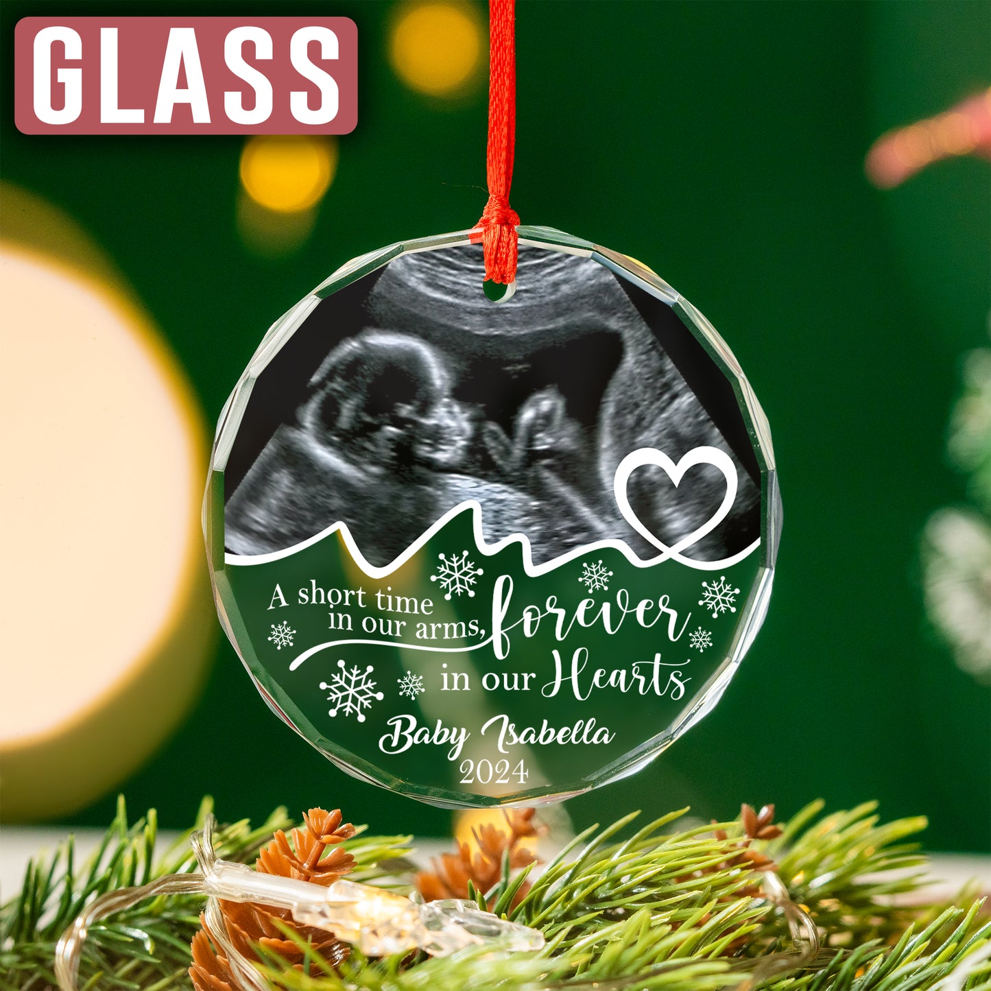 Custom Miscarriage Baby Ultrasound Photo Ornament