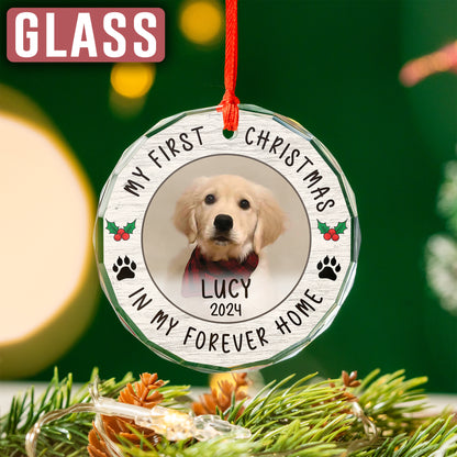 Custom Photo Dog First Christmas Ornament