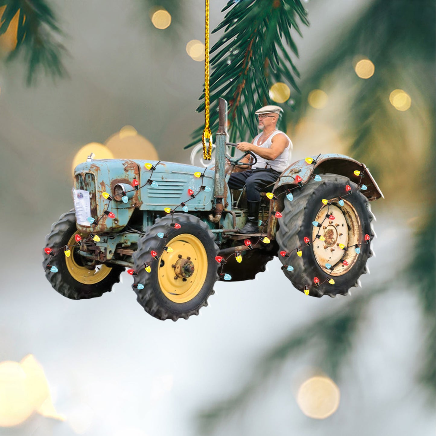 Custom Tractor Photo Ornament