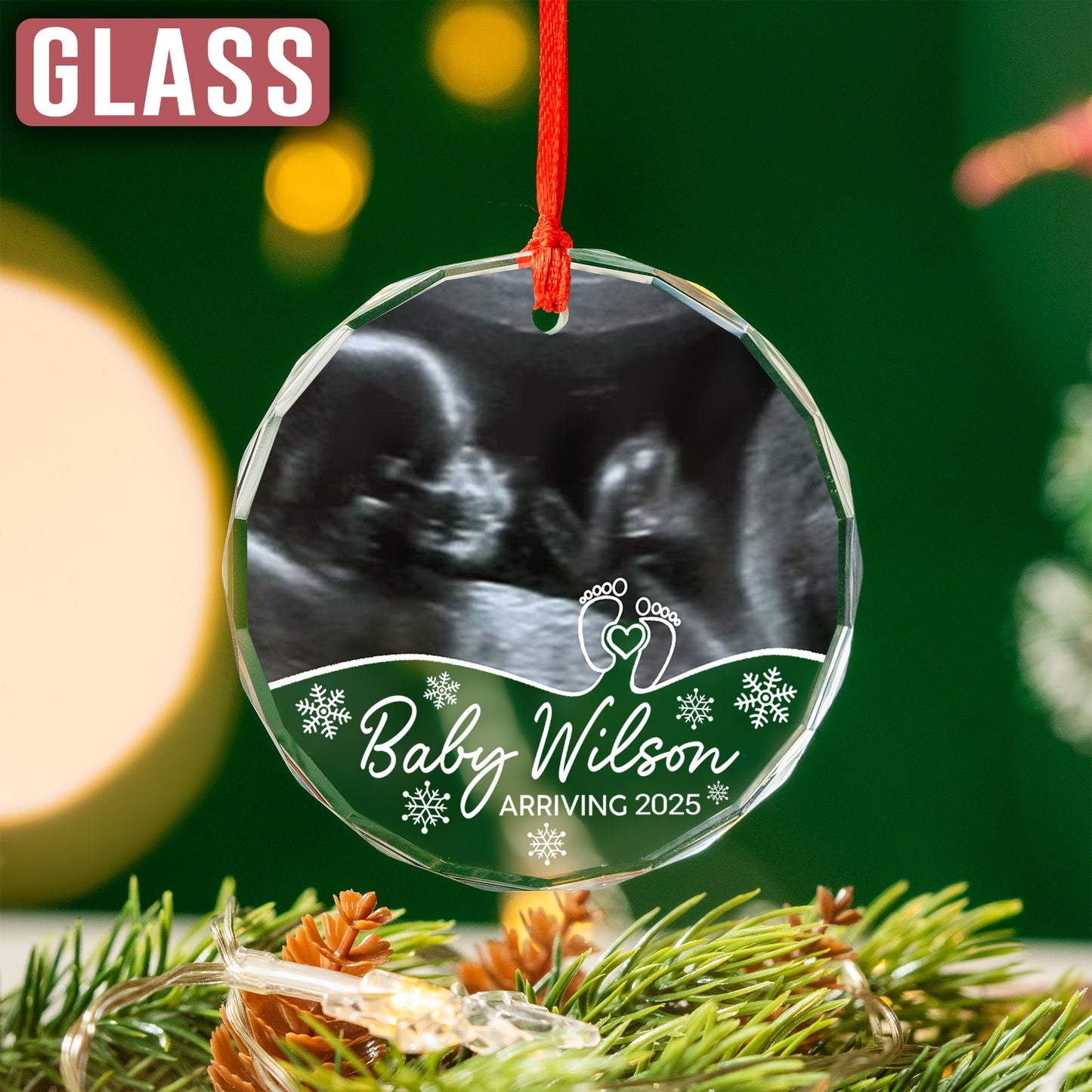 Custom Baby Photo Ultrasound Ornament