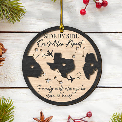 Custom Long Distance 2-Layers Wood Ornament