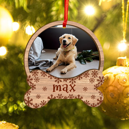 Custom Photo Dog Wood and Acrylic Ornament