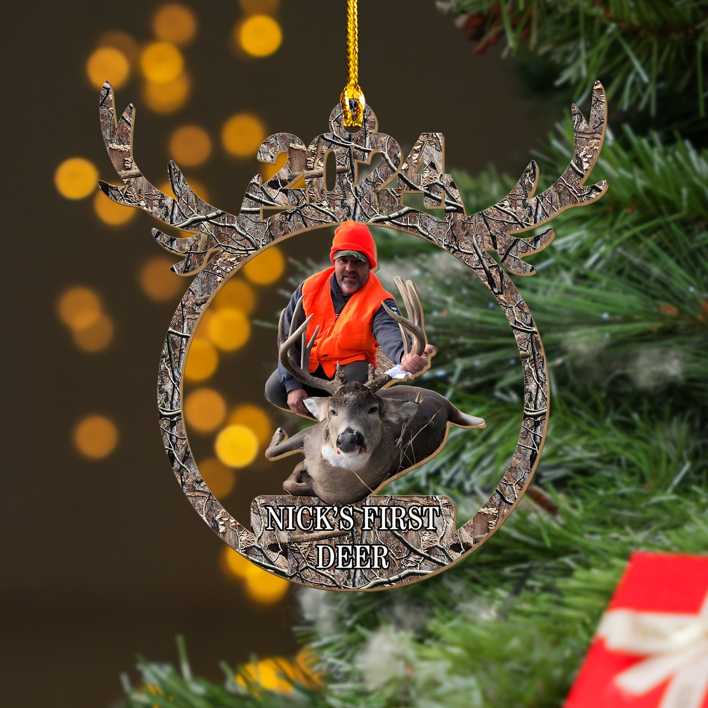 Custom Hunting Photo Wood Ornament