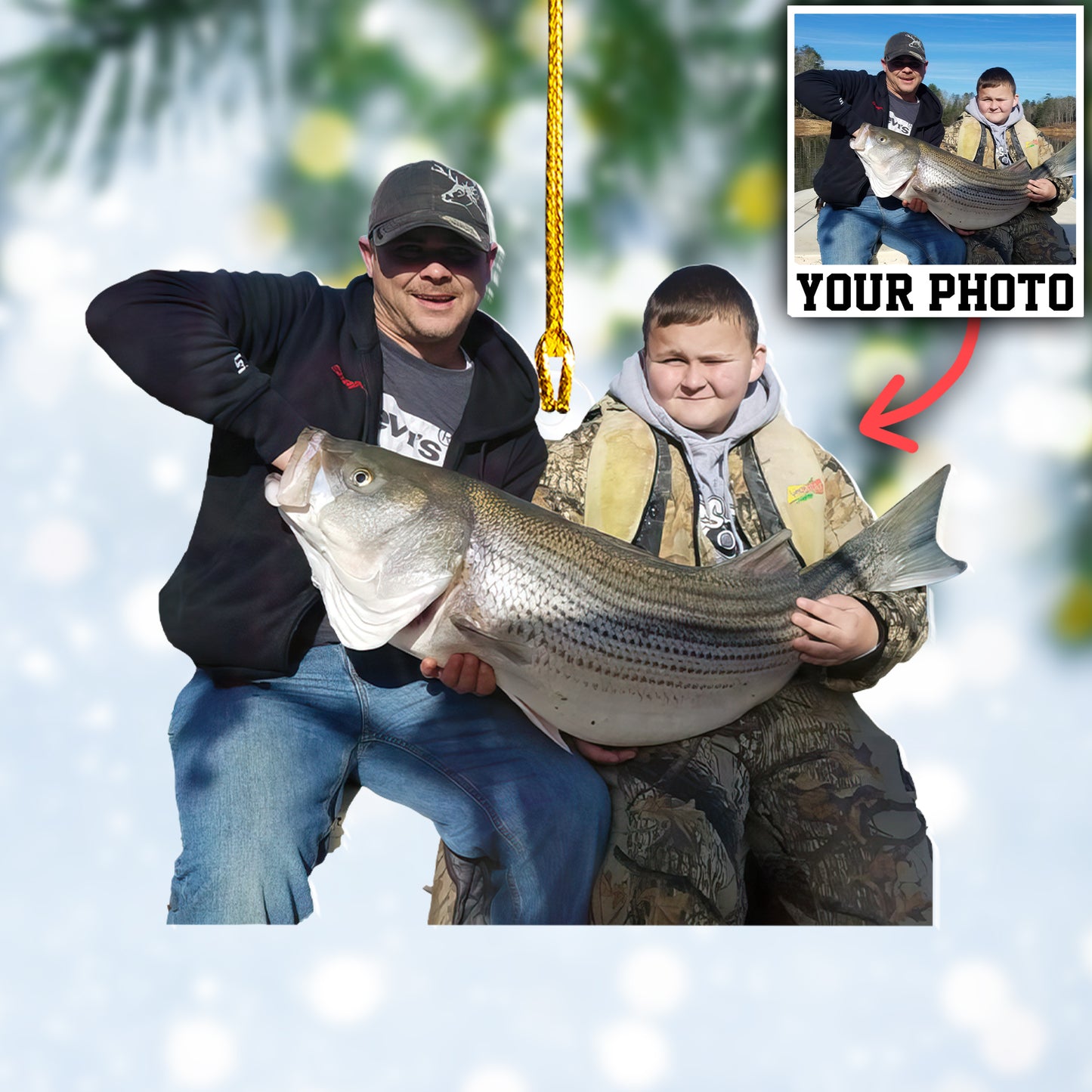 Custom Fishing Photo Ornament