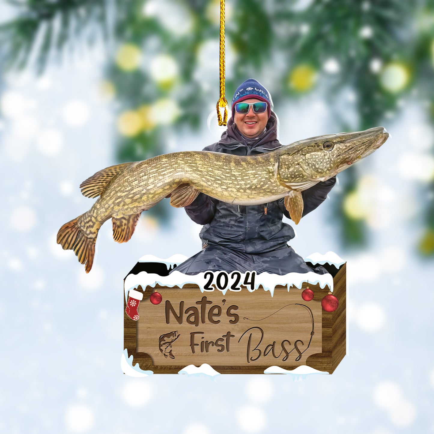 Custom Fishing Photo Ornament