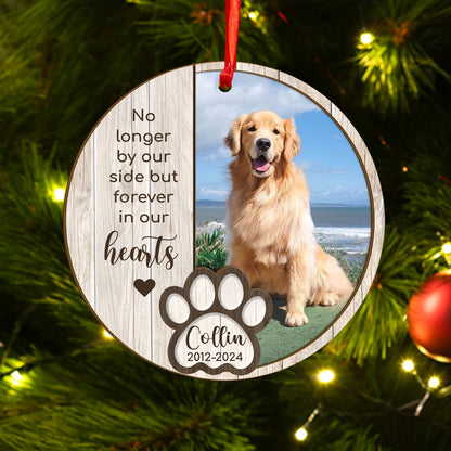 Custom Memorial Dog Photo Wood and Acrylic Ornament