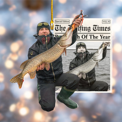 Custom Fishing Photo Newspaper Ornament