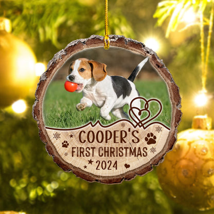 Custom Dog Photo Wood Ornament