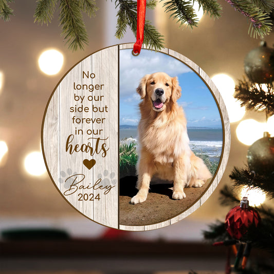 Custom Photo Memorial Dog Wood and Acrylic Ornament