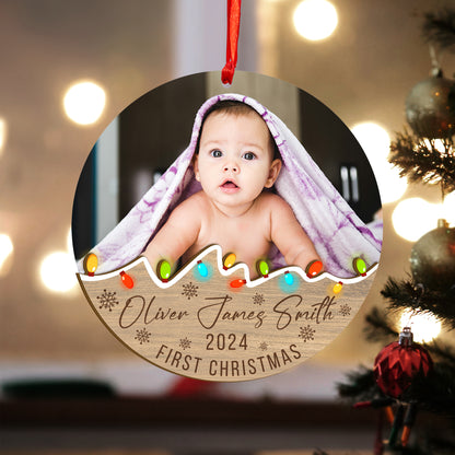 Custom Baby Photo Wood and Acrylic Ornament