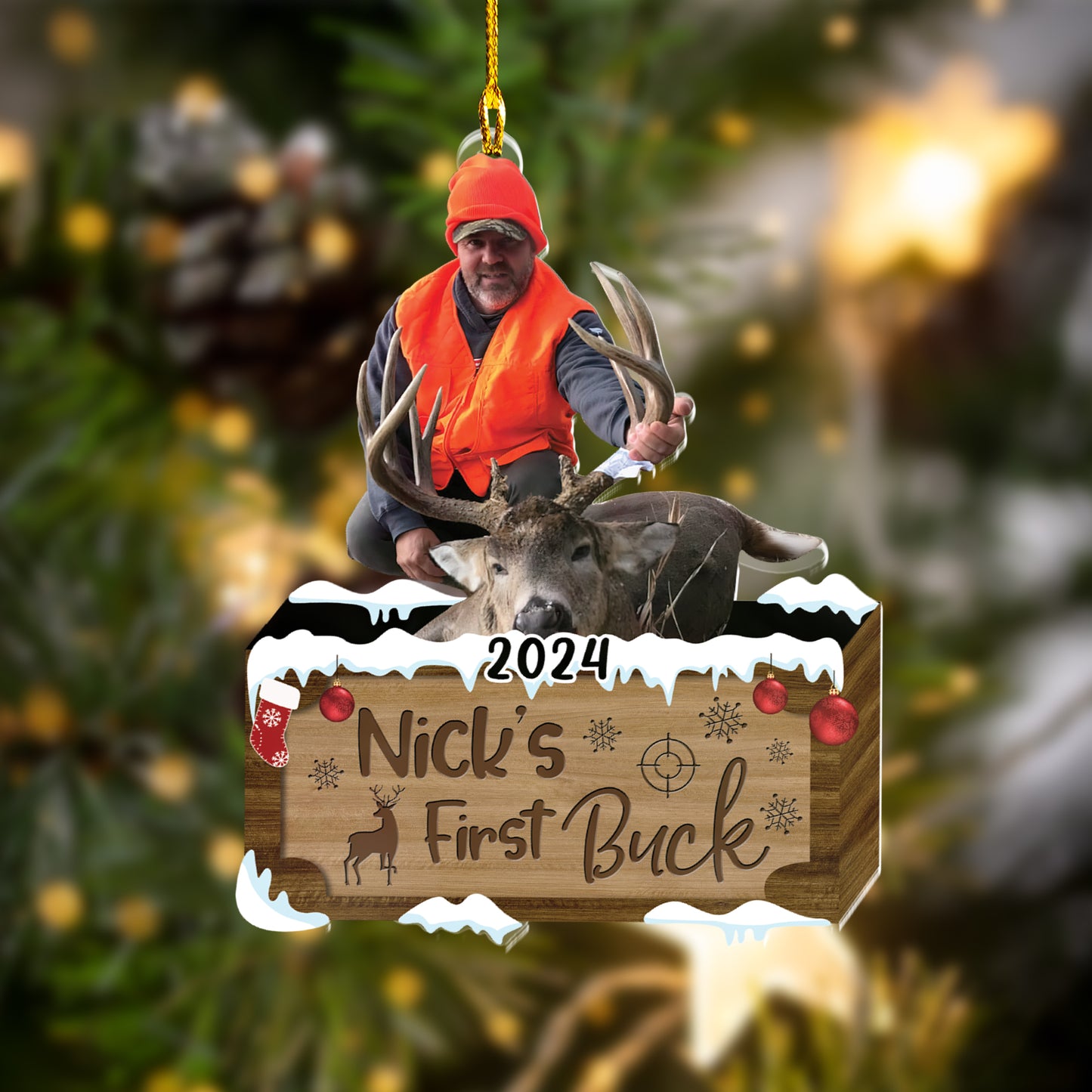 Custom Hunting Photo Ornament