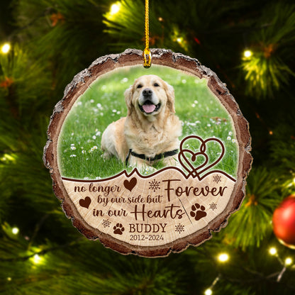 Custom Dog Memorial Photo Wood Ornament