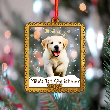 Custom Dog Photo Wood and Acrylic Ornament