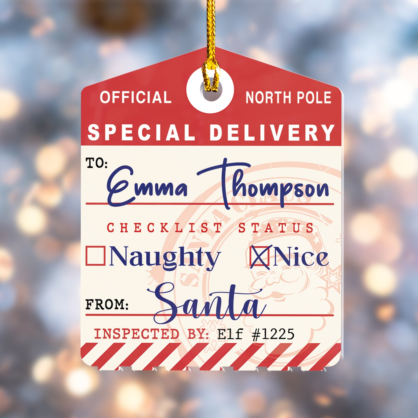 Custom Special Delivery Acrylic Ornament