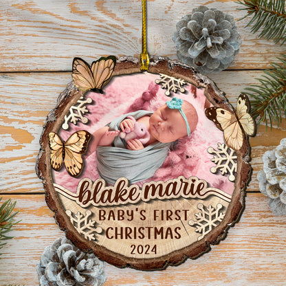 Custom Baby 2-Layer Wood Slice Ornament