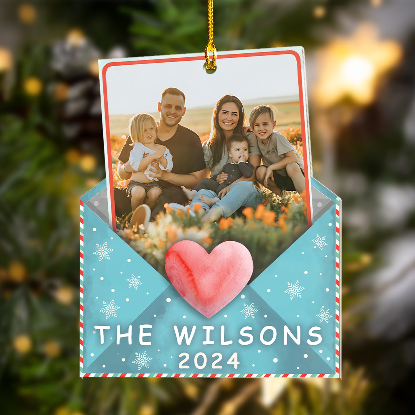 Custom Letter Family Photo Ornament